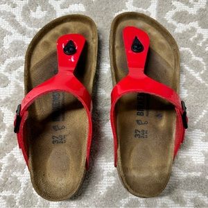 LIKE NEW Gizeh Birko-Flor Patent Cherry BIRKENSTOCK